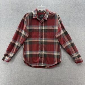Sitka Gear Shirt Men Medium Red Plaid Woven Long Sleeve Button Up Pocket Outdoor